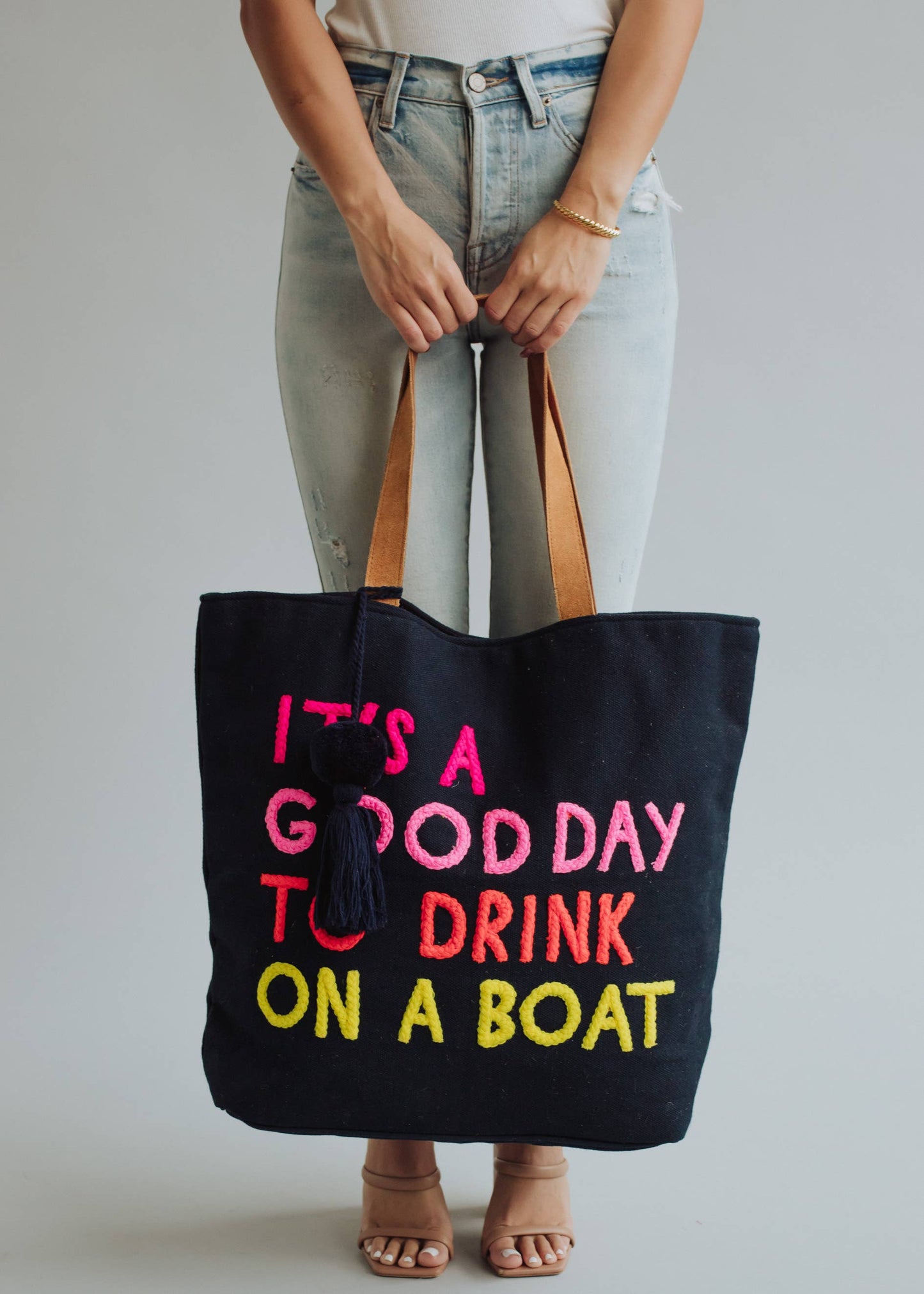 Navy Drink On A Boat Tote