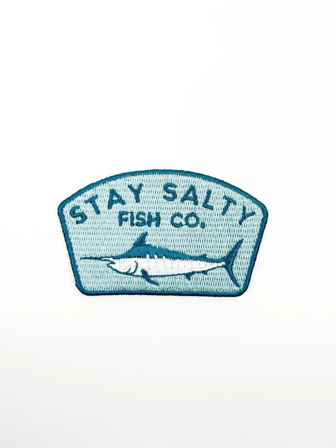 Stay Salty Fish Co. Embroidered Iron-On Patch with Marlin