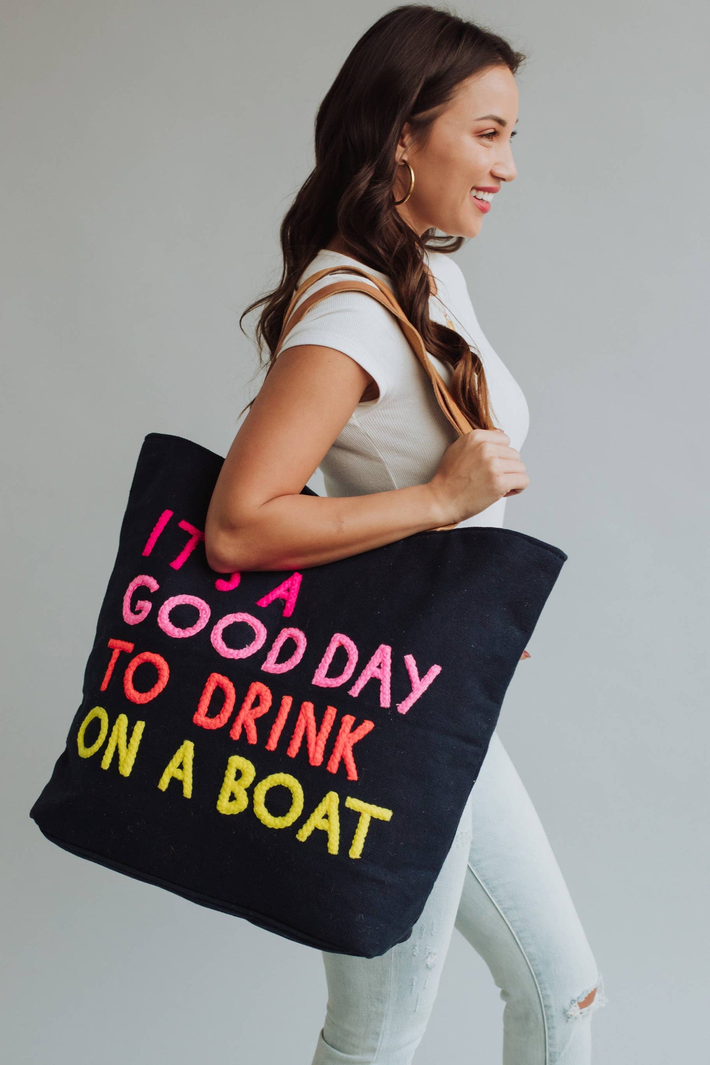 Navy Drink On A Boat Tote