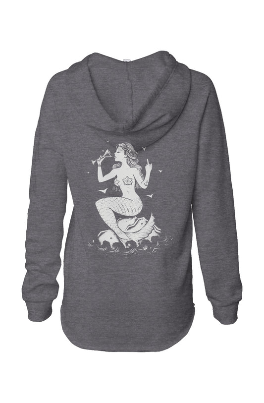 Snarky Mermaid Womens Wave Wash Hoodie