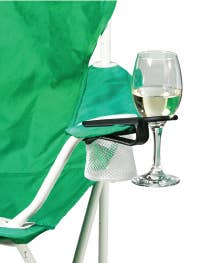 The Wine Hook - Wine Glass Holder for an outdoor chair