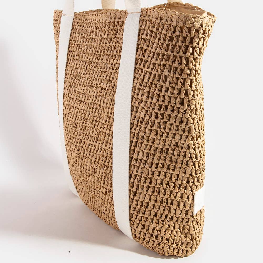 Straw Braided Hat Holder Tote Bag