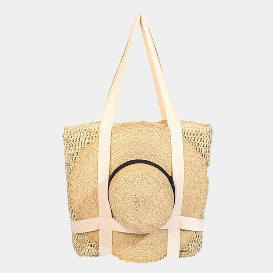 Straw Braided Hat Holder Tote Bag