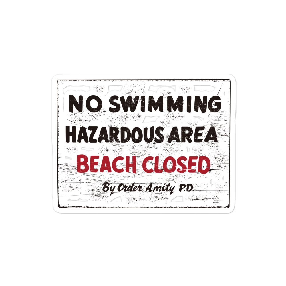 Beach Closed Sticker
