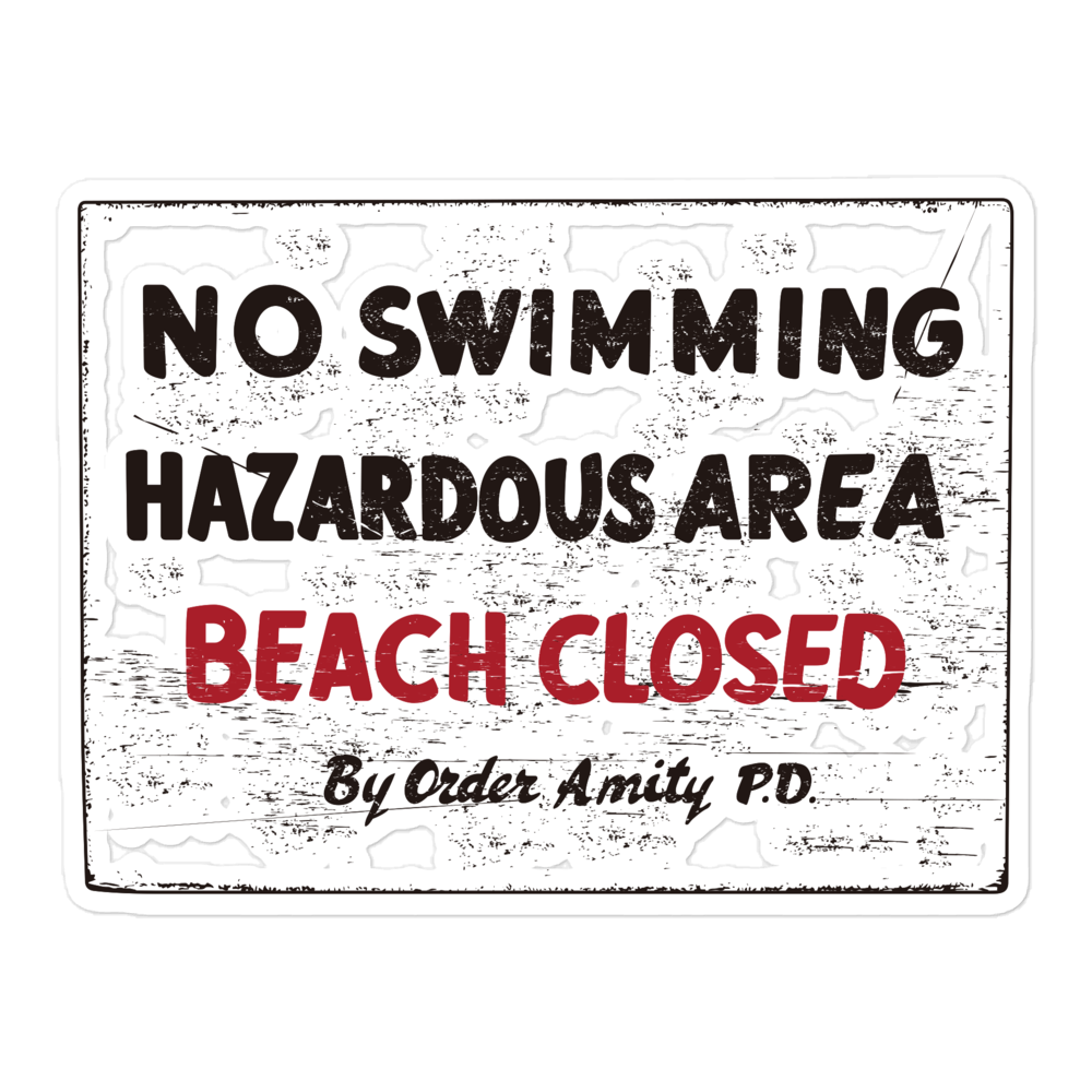 Beach Closed Sticker