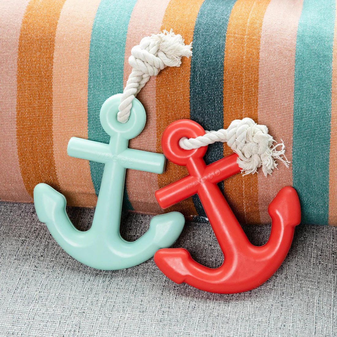 Navy Anchors Aweigh Rubber Dog Toy
