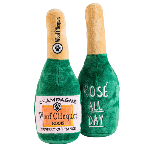 Woof Clicquot Rose' Champagne Bottle - Large