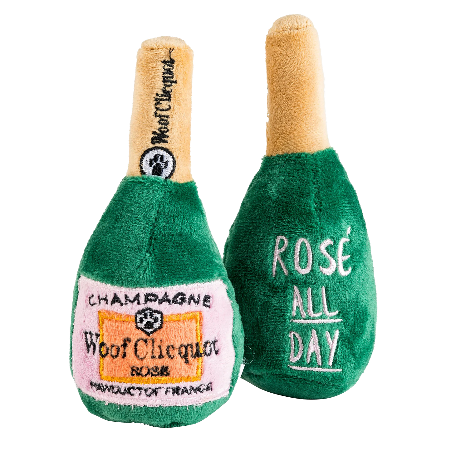 Woof Clicquot Rose' Champagne Bottle - Small
